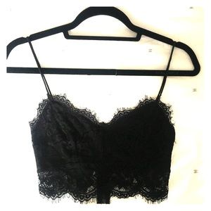 Black lace crop top/bralette - Topshop